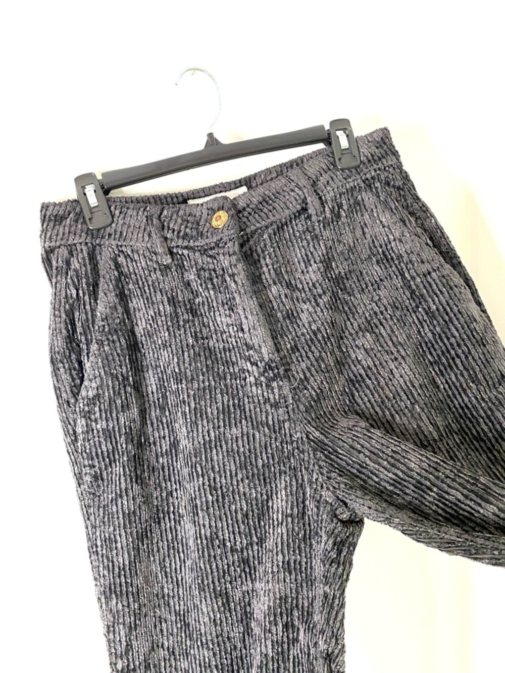 Shaft Florence Italy Crushed Velvet Corduroy Pants Relaxed Tapered Fit - Picture 3 of 10